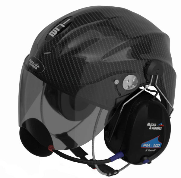 icaro helmet with Microavionics pm100 aviation headset