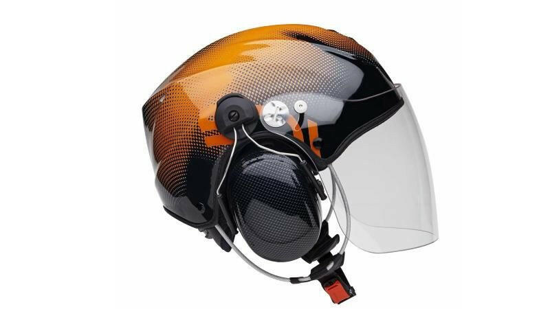 Icaro Orange paramotor helmet Micro Avionics ULM SSDR Microlight